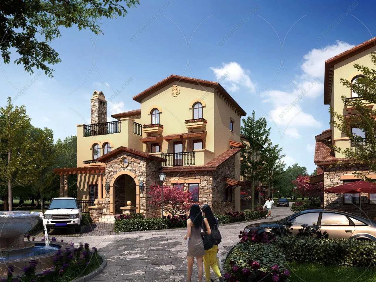 Europe Style Villa 3D Model – 3D Blocks – 109 – VRAY