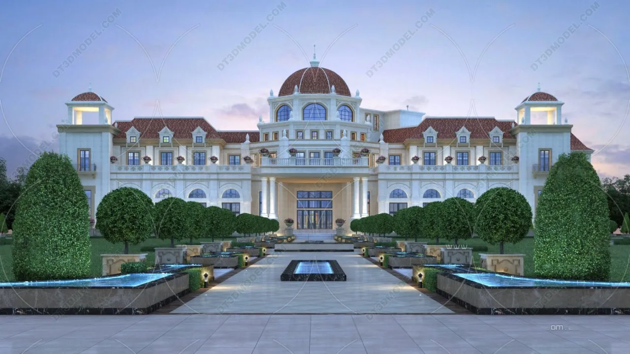 Europe Style Villa 3D Model – 3D Blocks – 113 – VRAY