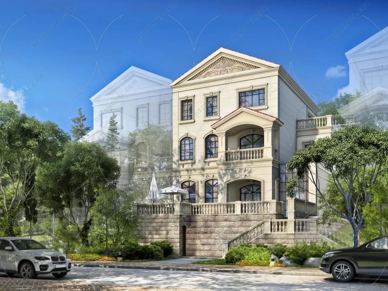 Europe Style Villa 3D Model – 3D Blocks – 116 – VRAY