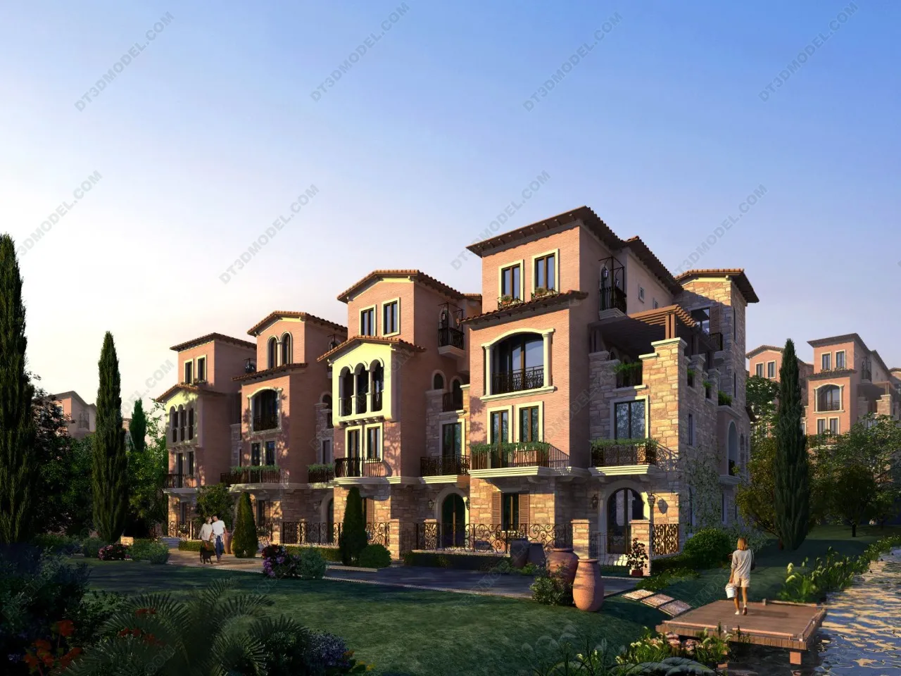 Europe Style Villa 3D Model – 3D Blocks – 122 – VRAY