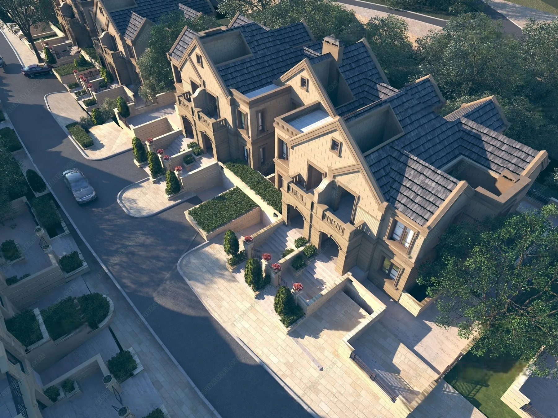 Europe Style Villa 3D Model – 3D Blocks – 125 – VRAY