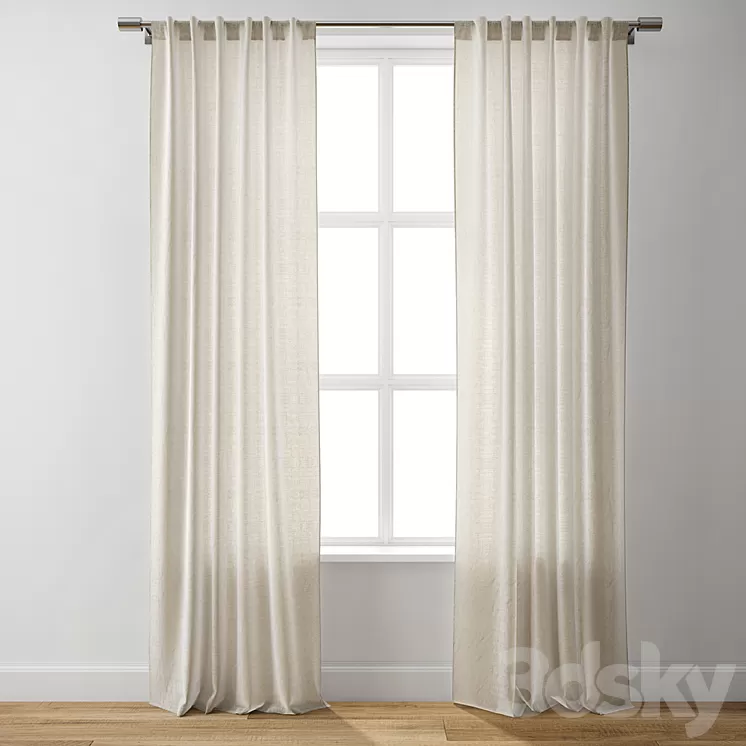 European Flax Linen Curtain – West Elm 3D Model European Flax Linen Curtain – West Elm 3D Model