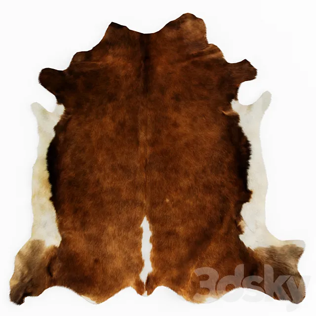 European Rug Cowhide Brown and White 3D Model European Rug Cowhide Brown and White 3D Model