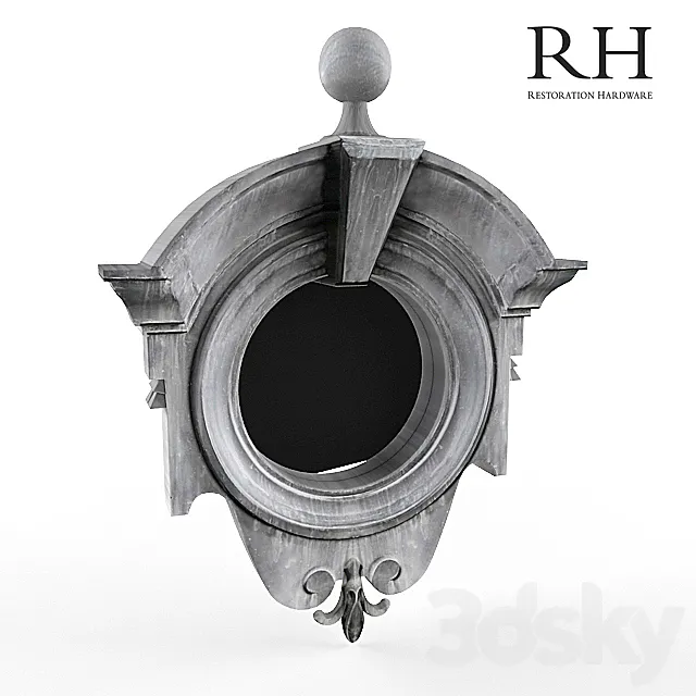 European Zinc Dormer Mirror Fleur-de-Lis 3D Model European Zinc Dormer Mirror Fleur-de-Lis 3D Model