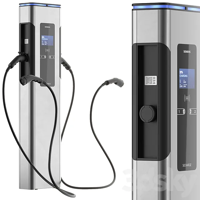 EV Charger SICHARGE CC AC22 by SIEMENS 3D Model EV Charger SICHARGE CC AC22 by SIEMENS 3D Model