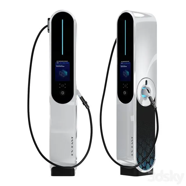 EV charger station 3D Model EV charger station 3D Model