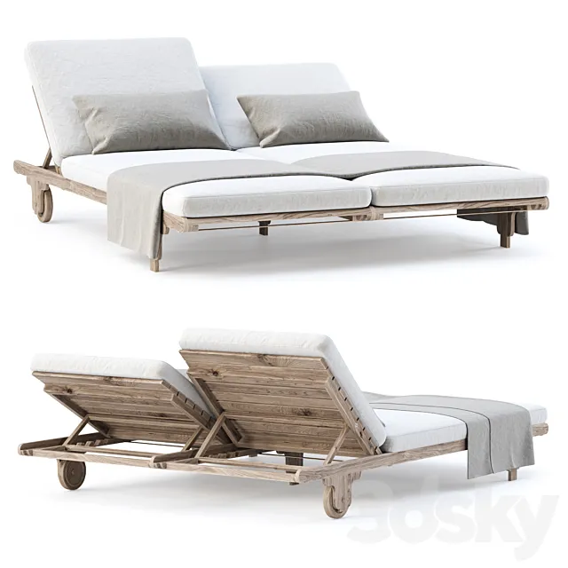 Eva double chaise lounge EV22 by Bpoint Design _ Garden chaise lounger 3D Model Eva double chaise lounge EV22 by Bpoint Design _ Garden chaise lounger 3D Model
