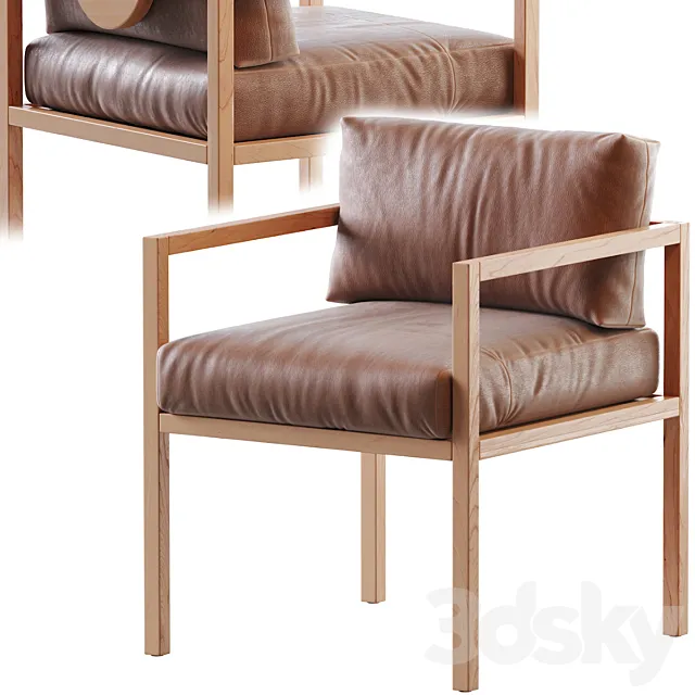EVE DINING CHAIR IN LEATHER (WNT) 3D Model