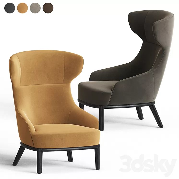 Eve Wing Back Armchair Parla Design 3D Model Eve Wing Back Armchair Parla Design 3D Model
