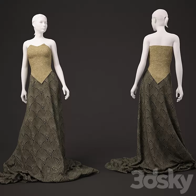 Evening Dress 3D Model Evening Dress 3D Model
