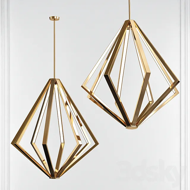 Everest Champagne Gold 8 Light Chandelier by elan 3D Model