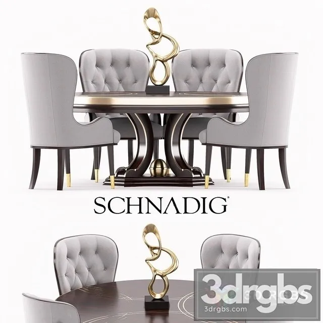 Everly Dinning Set 3D Model Download Everly Dinning Set 3D Model Download