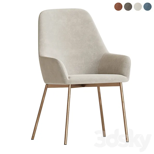 Evy II upholstered chair 3D Model