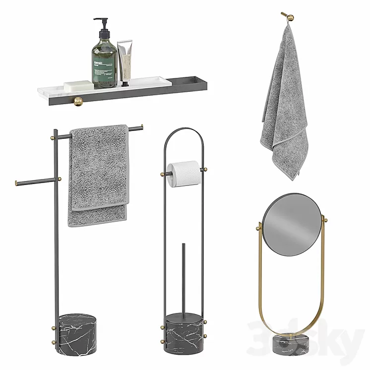 Ex.t Nouveau bath accessories 3D Model