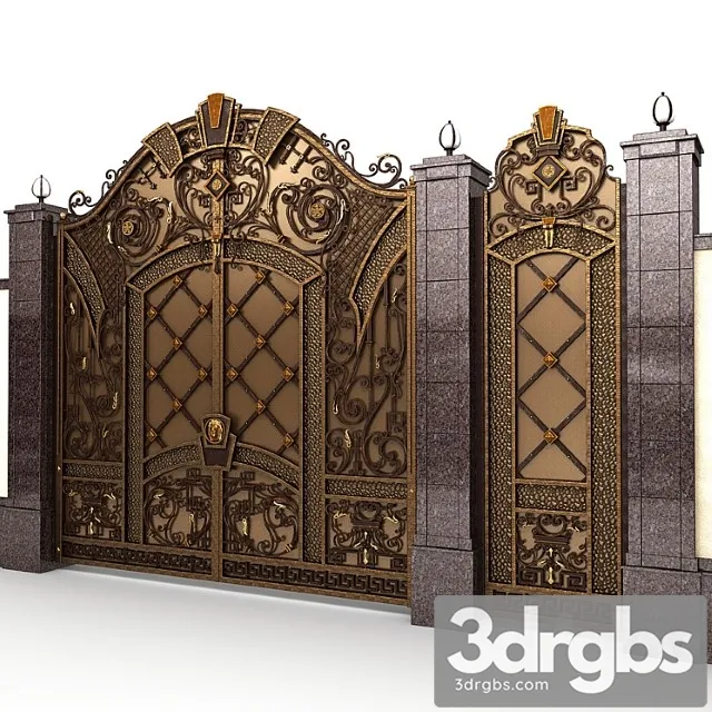 Exclusive Gate With Wicket Door 3D Model Download