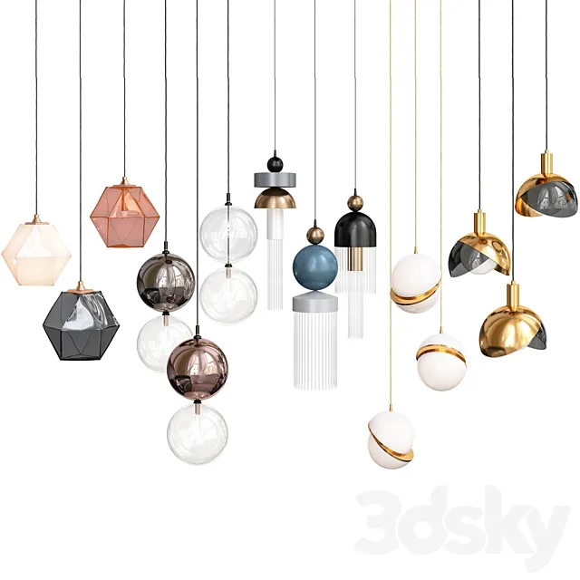 Exclusive Pendant Lights Set-14 3DModel Exclusive Pendant Lights Set-14 3DModel