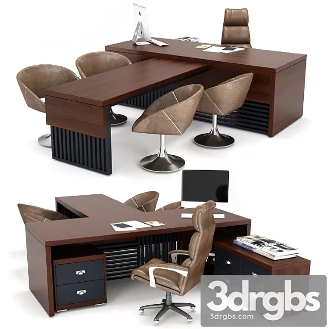 Executive table 2 3D Model Download Executive table 2 3D Model Download