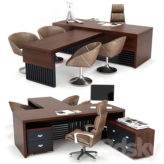 Executive table 3D Model