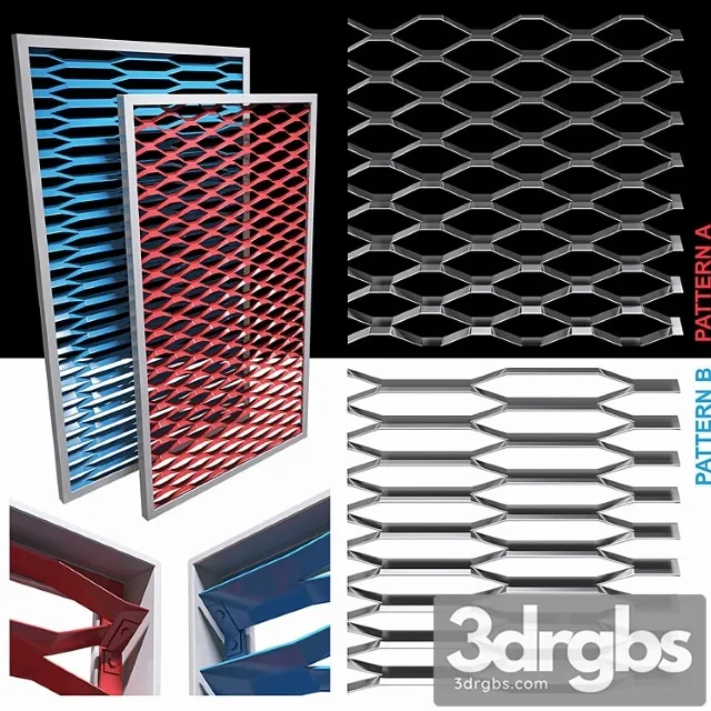 Expanded metal stainless (2 variety) 3D Model Download