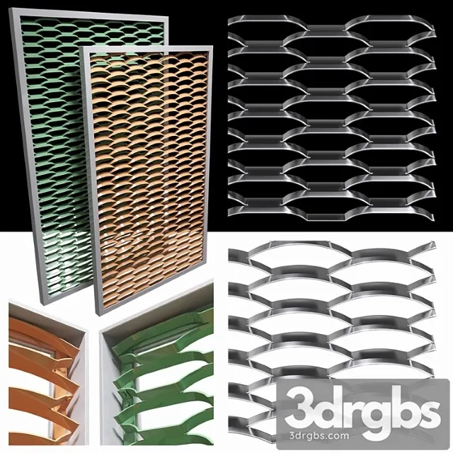 Expanded metal stainless (radial & arc) 3D Model Download