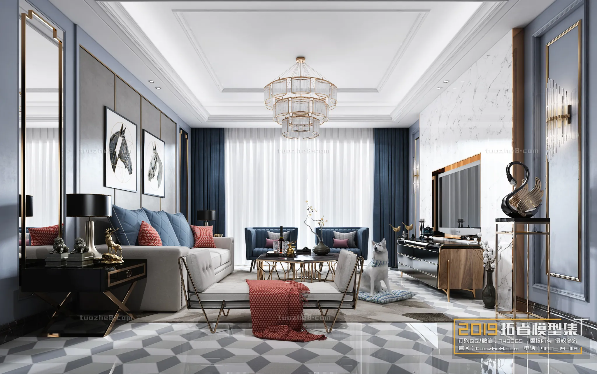 Extension Interior – LINGVING ROOM – EUROPEAN STYLES – 007