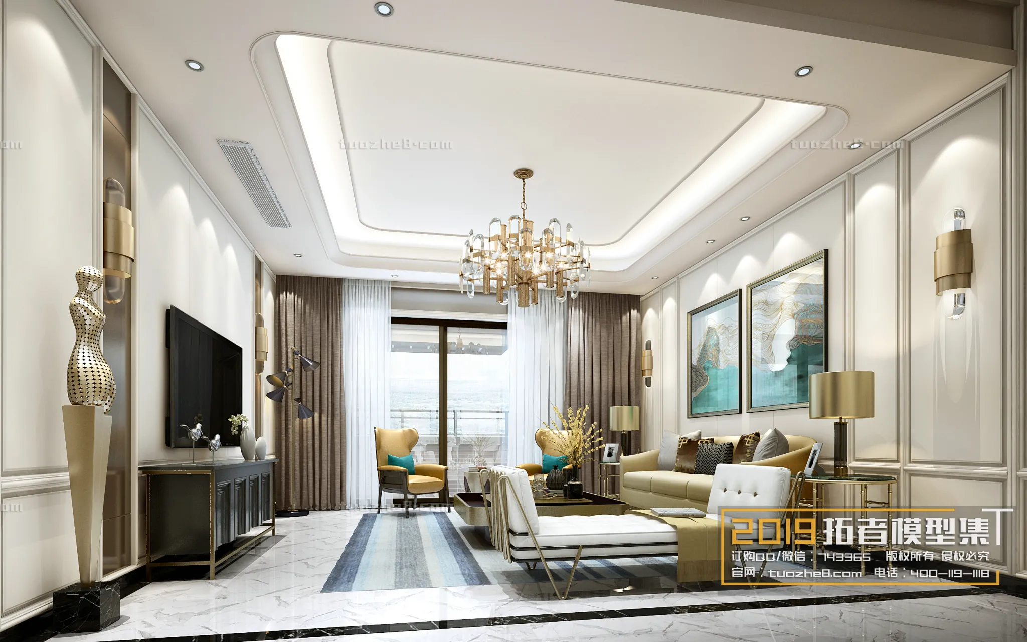 Extension Interior – LINGVING ROOM – EUROPEAN STYLES – 009