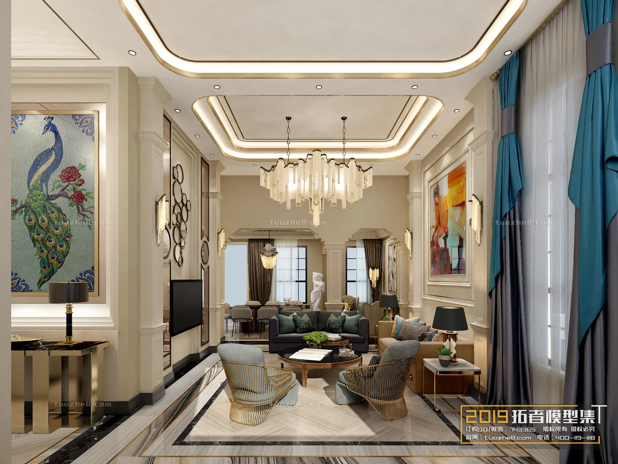 Extension Interior – LINGVING ROOM – EUROPEAN STYLES – 015