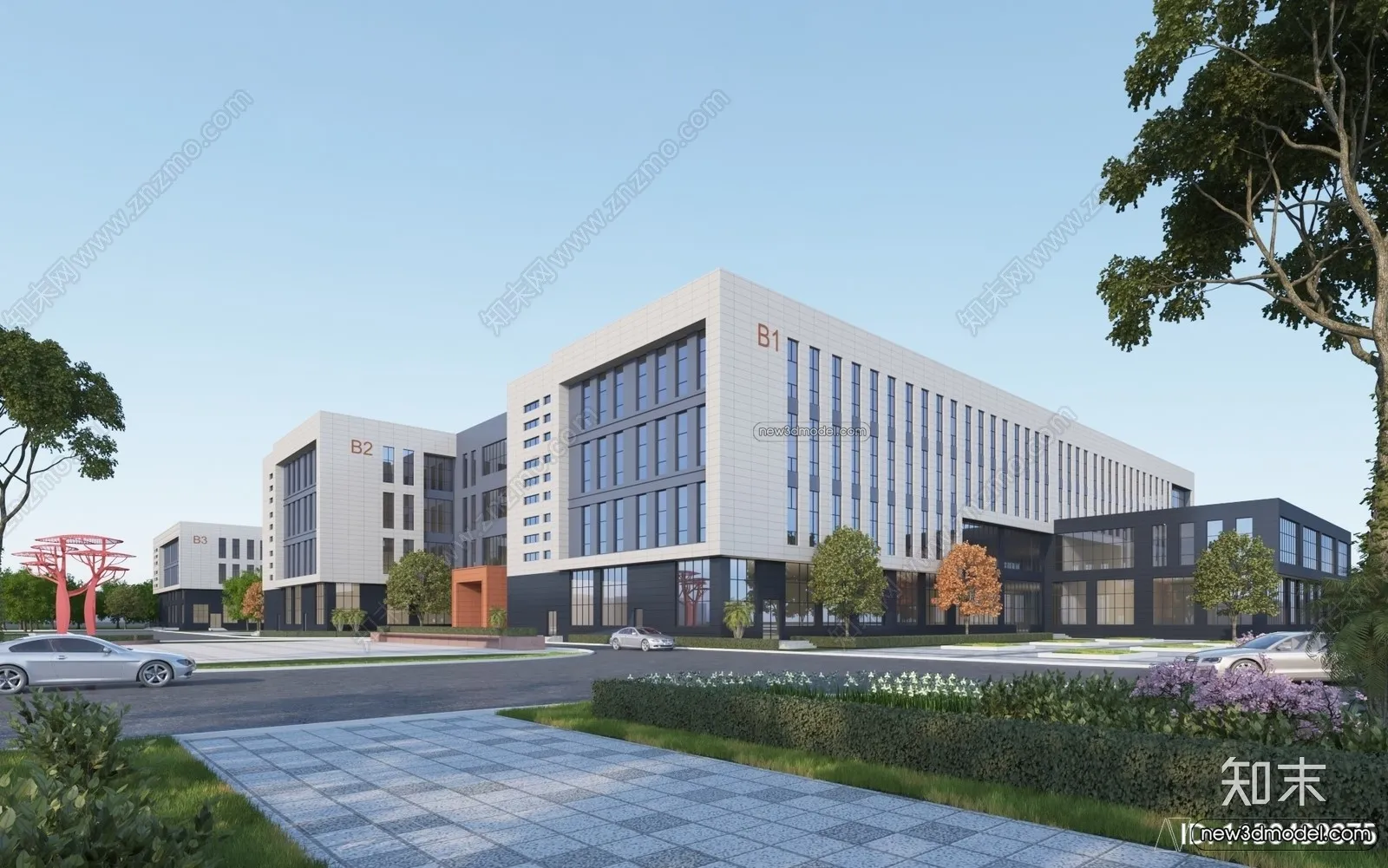 Exterior 3D Models of Factory – 3D Scene – 002 – VRAY