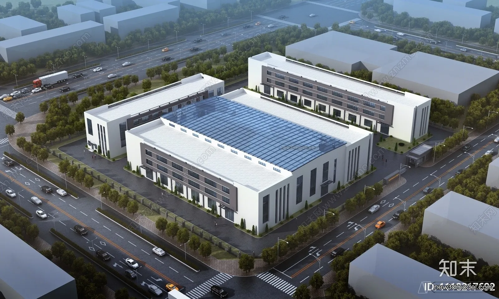 Exterior 3D Models of Factory – 3D Scene – 006 – VRAY