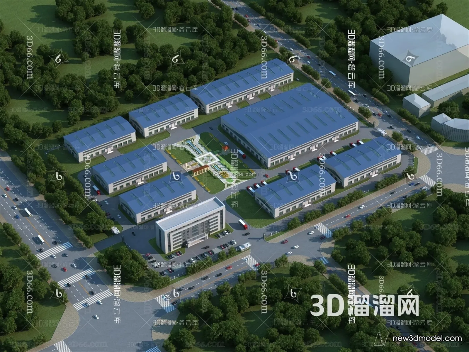 Exterior 3D Models of Factory – 3D Scene – 007 – VRAY