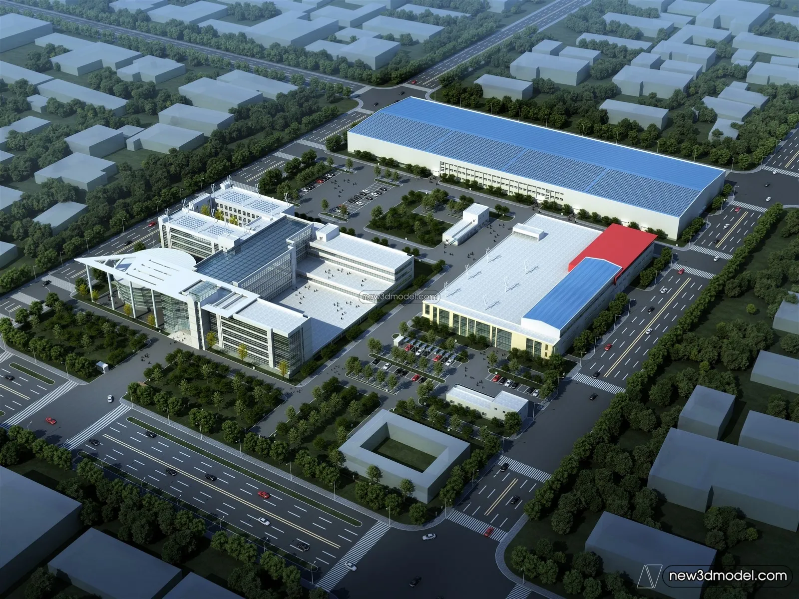 Exterior 3D Models of Factory – 3D Scene – 009 – VRAY