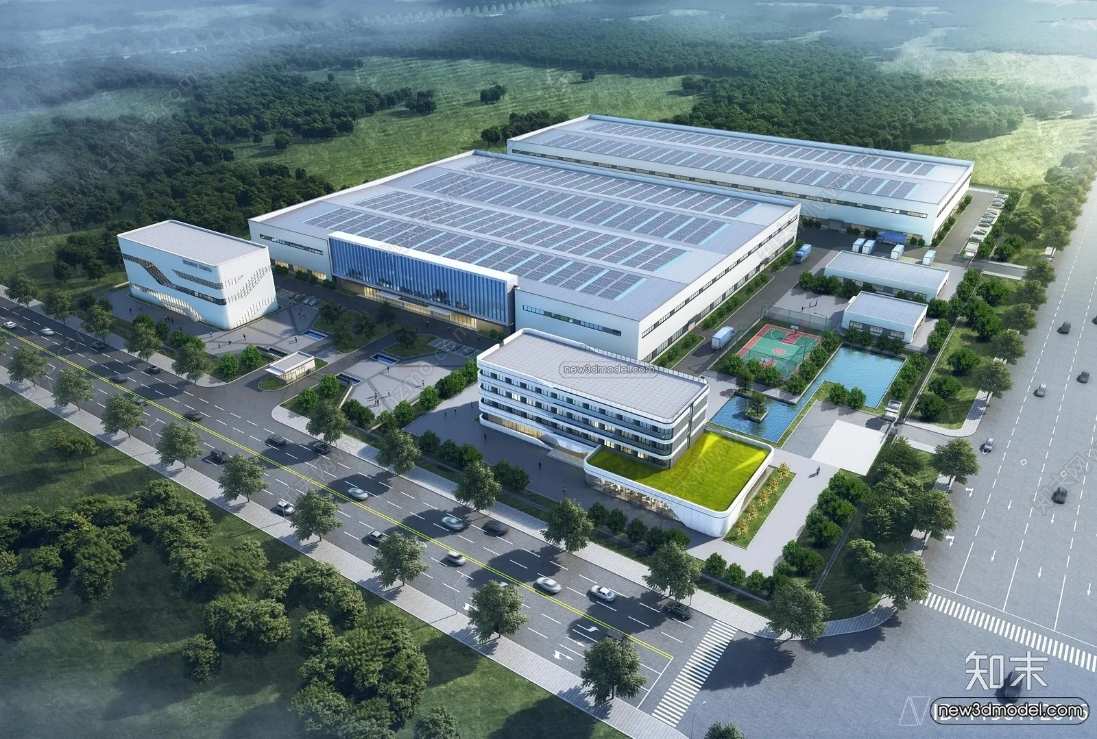 Exterior 3D Models of Factory – 3D Scene – 012 – VRAY