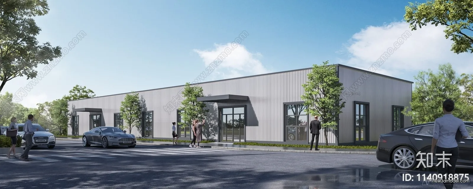 Exterior 3D Models of Factory – 3D Scene – 016 – VRAY