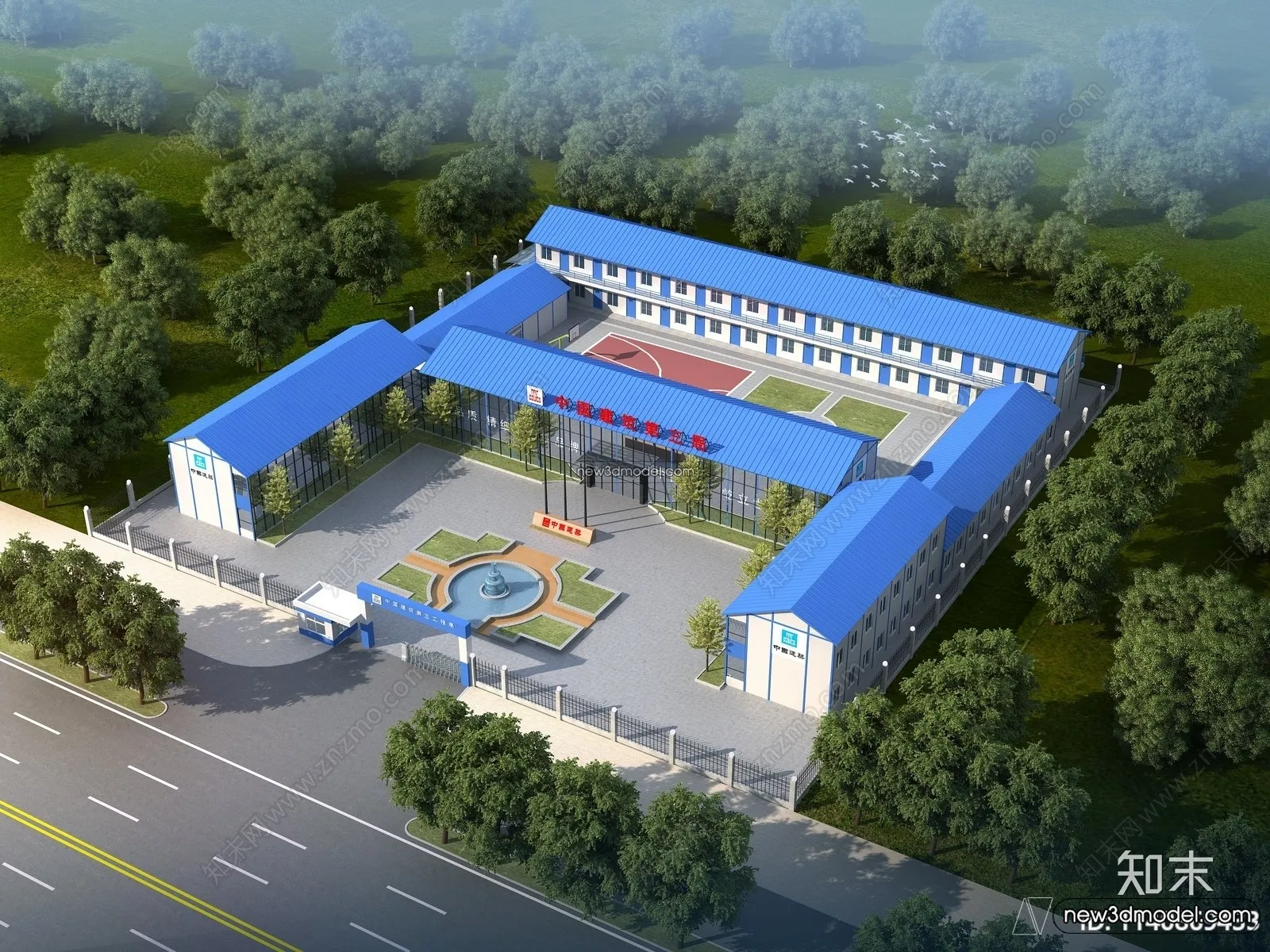 Exterior 3D Models of Factory – 3D Scene – 020 – VRAY