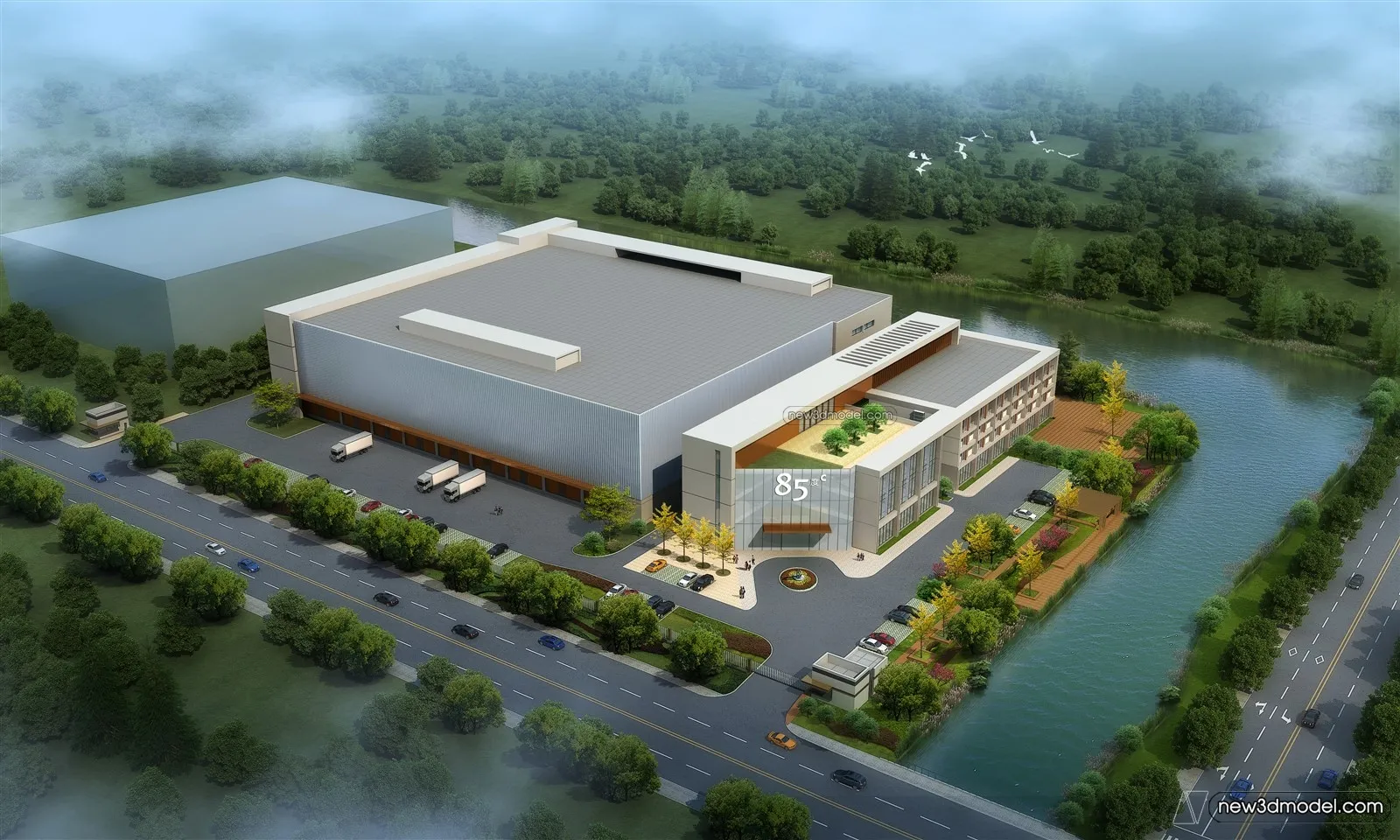 Exterior 3D Models of Factory – 3D Scene – 030 – VRAY