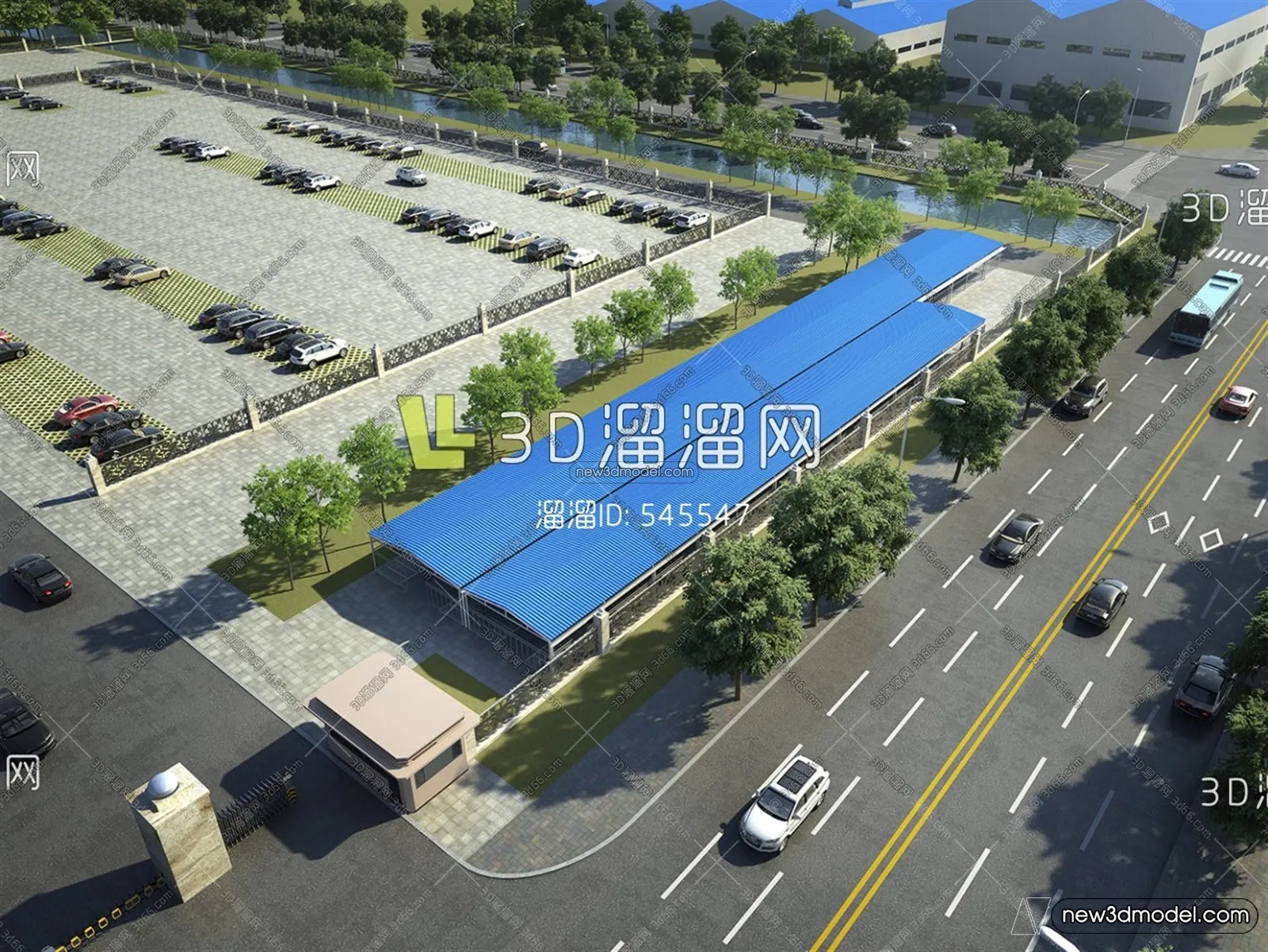 Exterior 3D Models of Factory – 3D Scene – 032 – VRAY