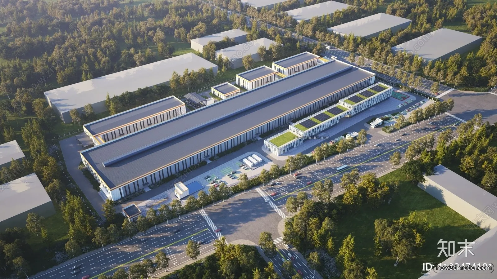 Exterior 3D Models of Factory – 3D Scene – 035 – VRAY