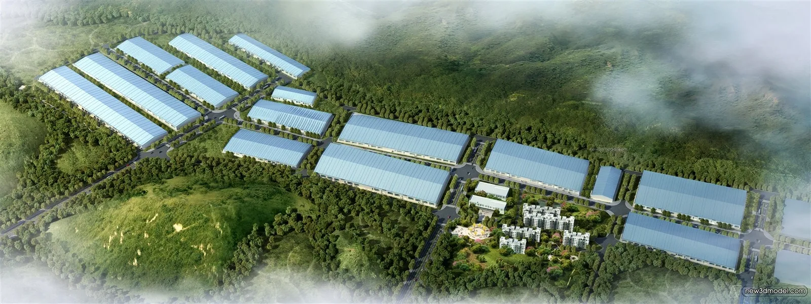 Exterior 3D Models of Factory – 3D Scene – 042 – VRAY