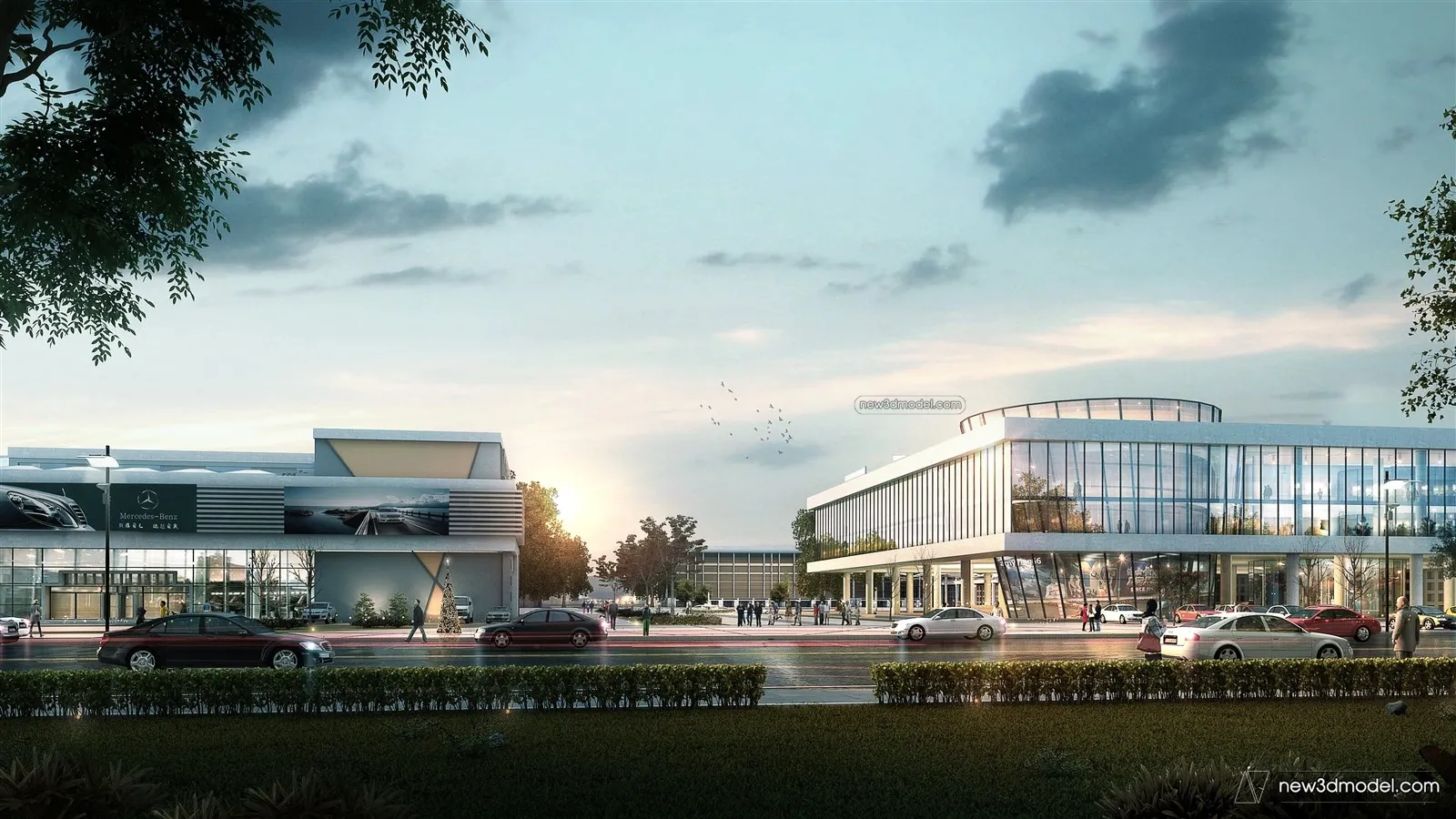 Exterior 3D Models of Factory – 3D Scene – 049 – VRAY