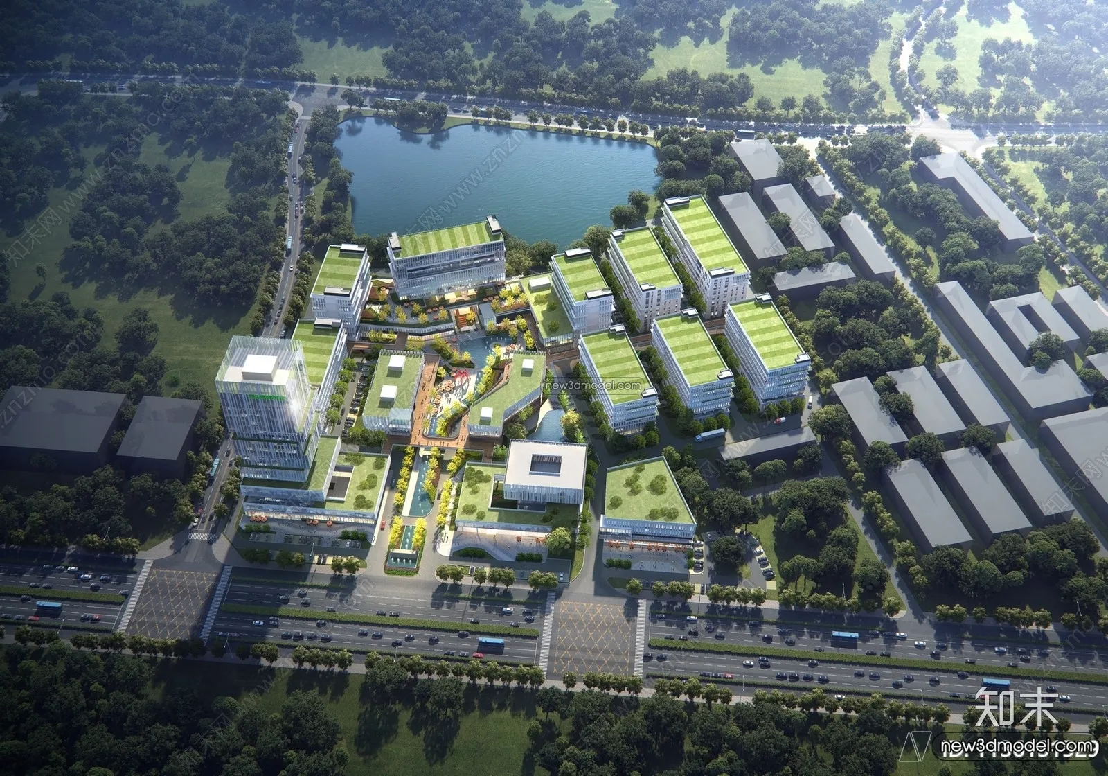 Exterior 3D Models of Factory – 3D Scene – 051 – VRAY