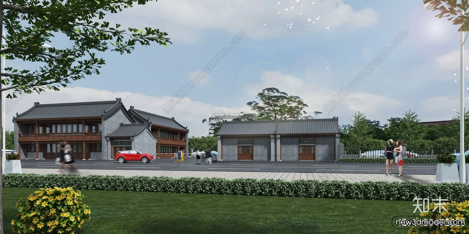 Exterior 3D Models of Pagoda – 3D Scenes – 003 – VRAY