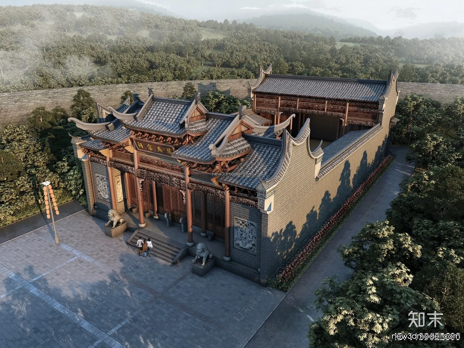 Exterior 3D Models of Pagoda – 3D Scenes – 008 – VRAY