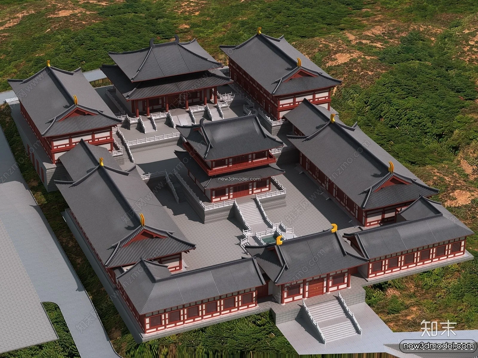 Exterior 3D Models of Pagoda – 3D Scenes – 010 – VRAY