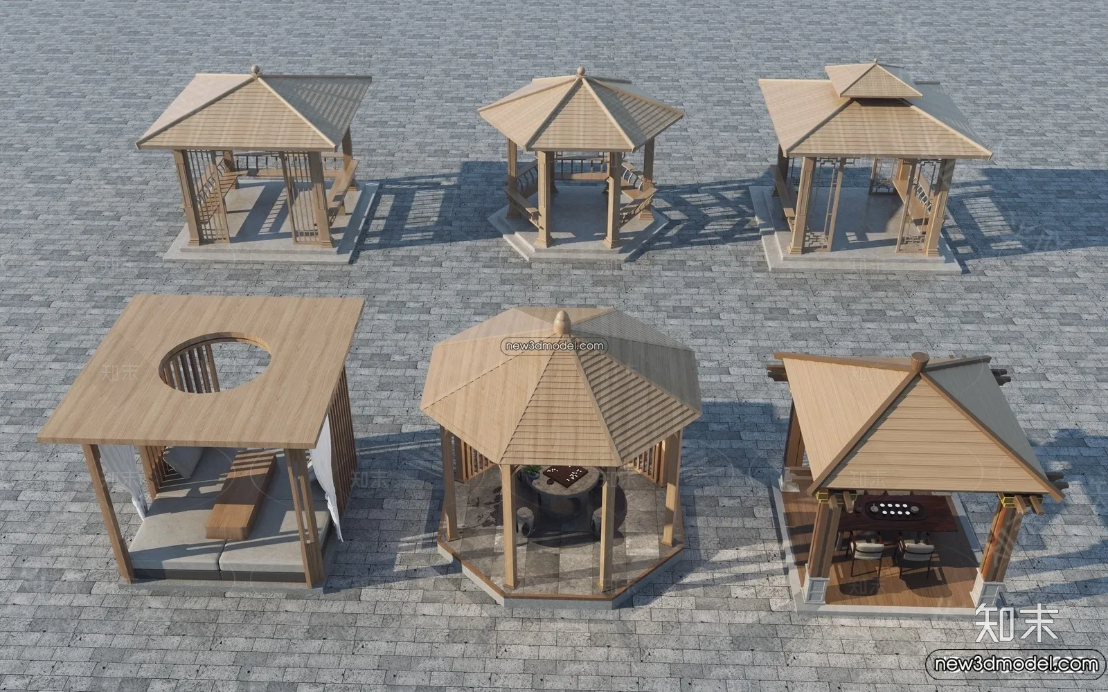 Exterior 3D Models of Pagoda – 3D Scenes – 012 – VRAY