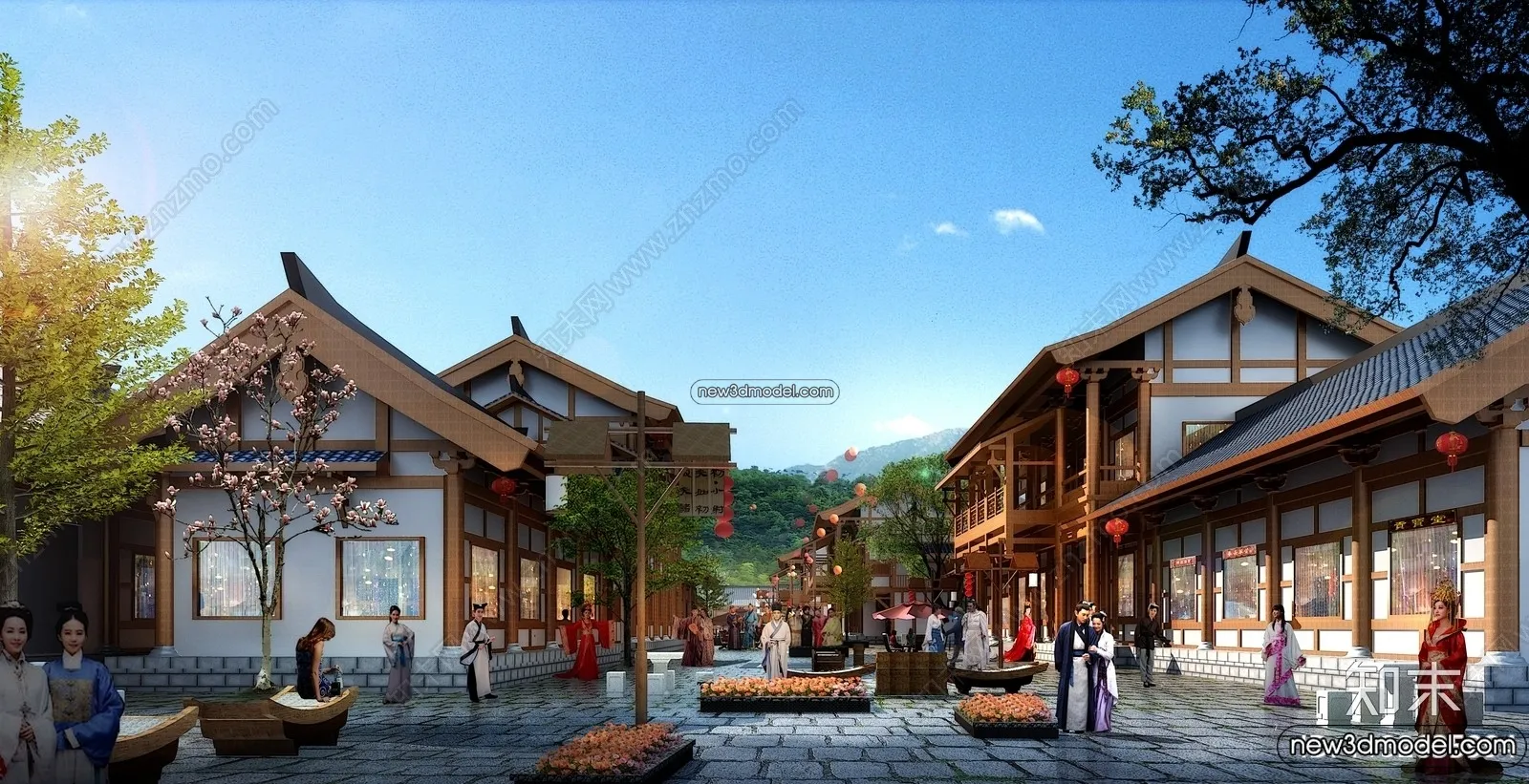 Exterior 3D Models of Pagoda – 3D Scenes – 017 – VRAY