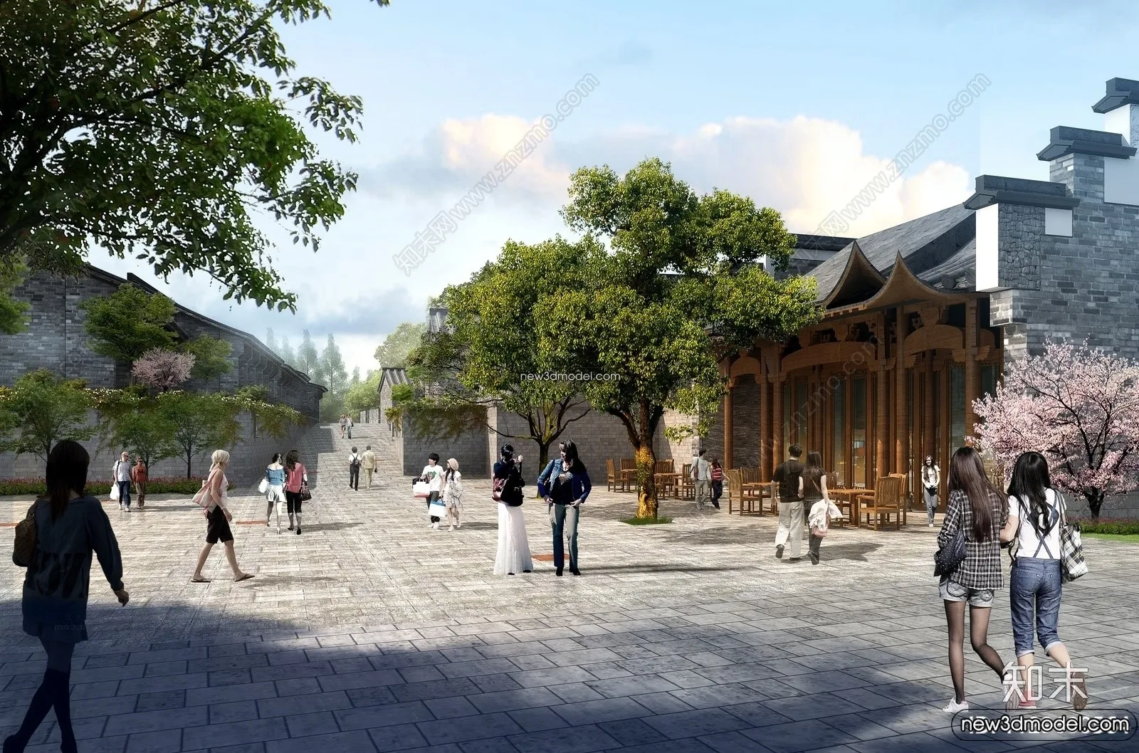 Exterior 3D Models of Pagoda – 3D Scenes – 021 – VRAY