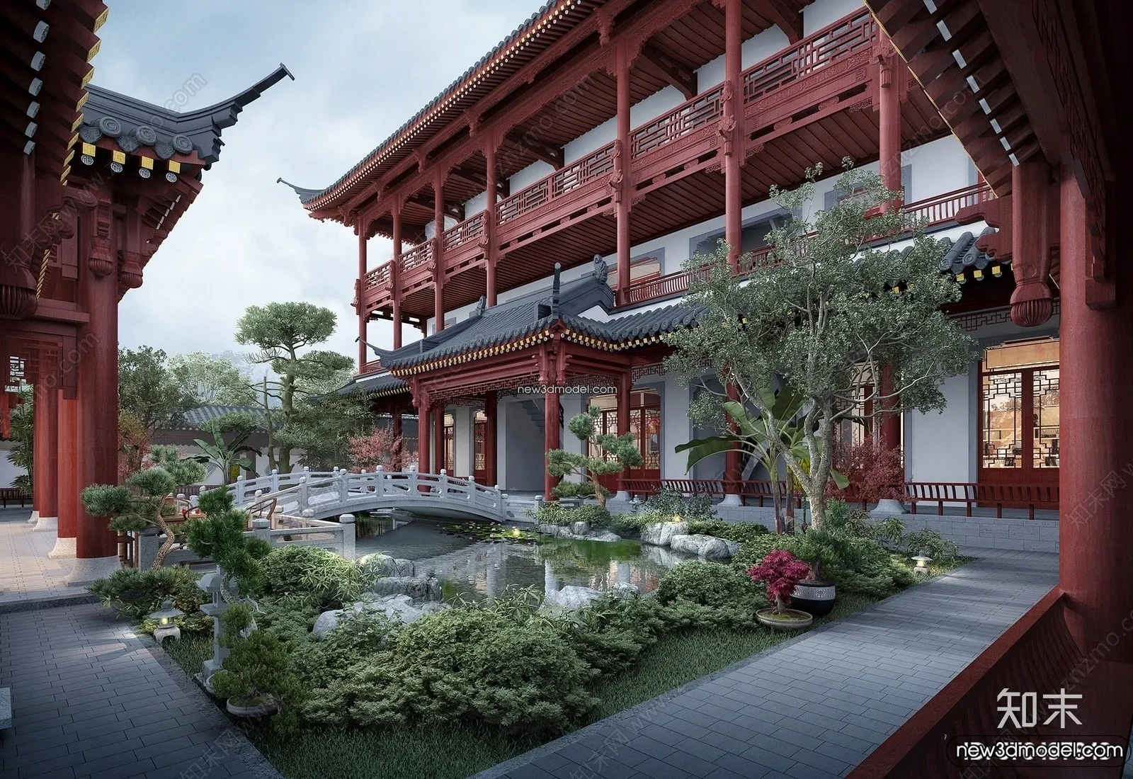 Exterior 3D Models of Pagoda – 3D Scenes – 030 – VRAY