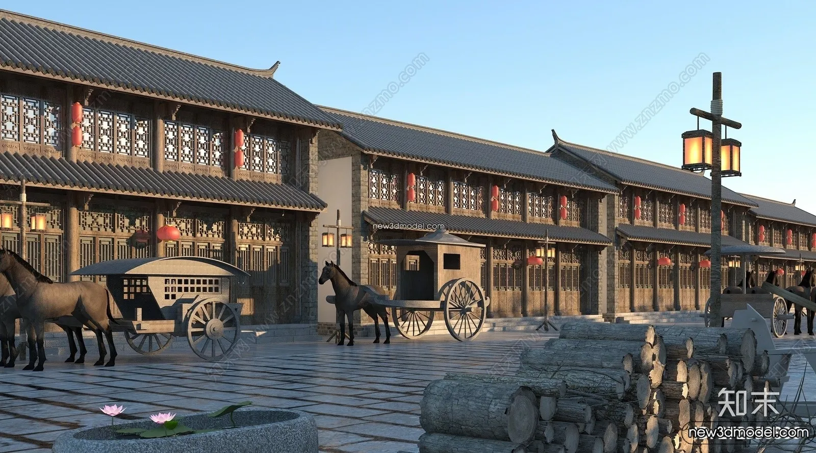 Exterior 3D Models of Pagoda – 3D Scenes – 033 – VRAY