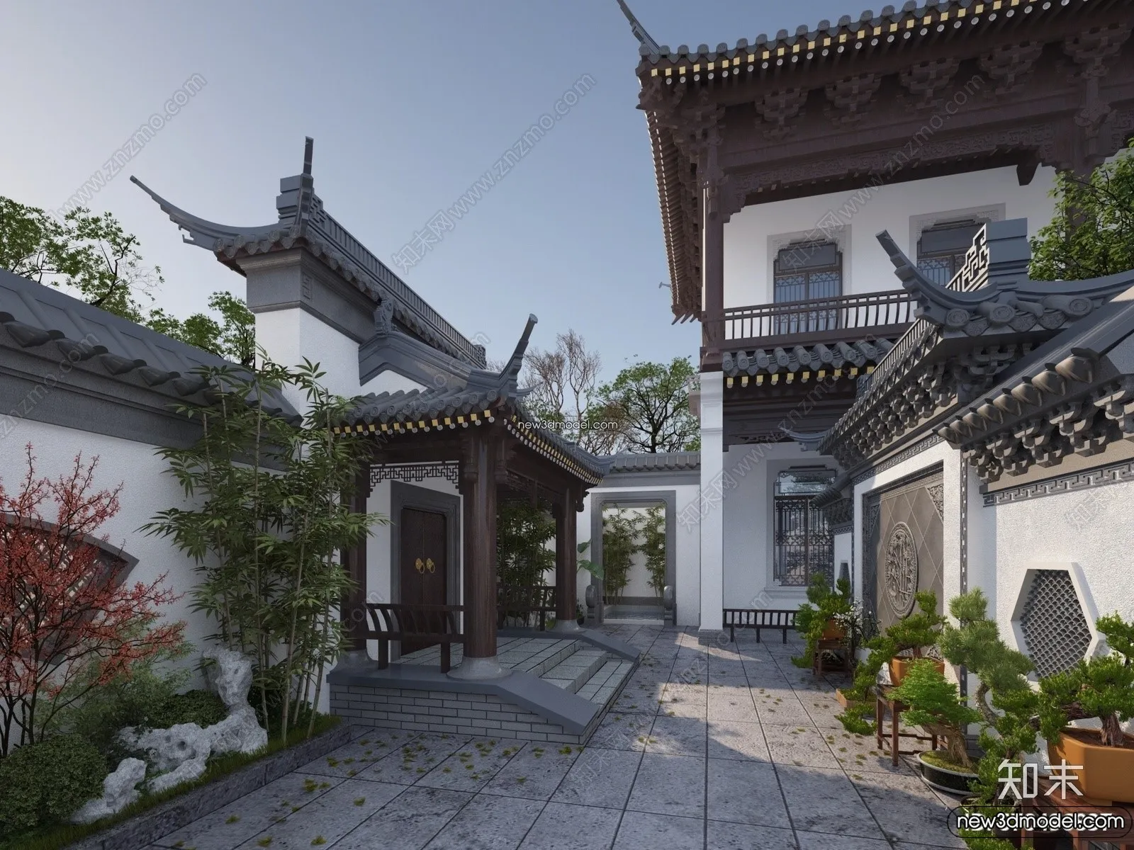 Exterior 3D Models of Pagoda – 3D Scenes – 036 – VRAY