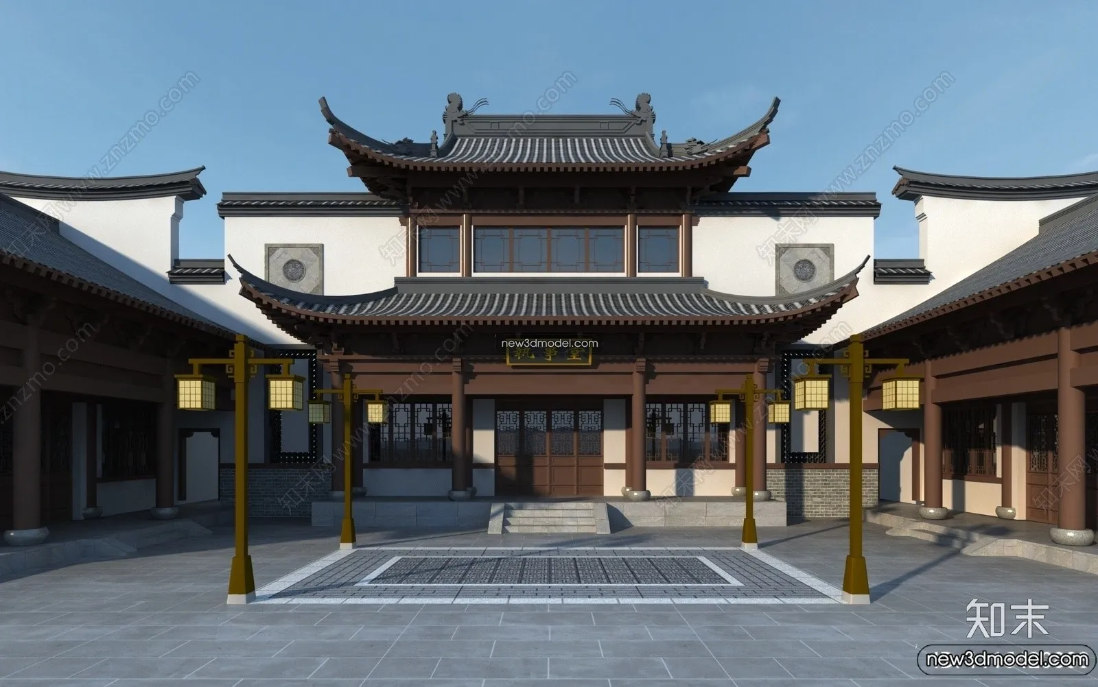 Exterior 3D Models of Pagoda – 3D Scenes – 039 – VRAY